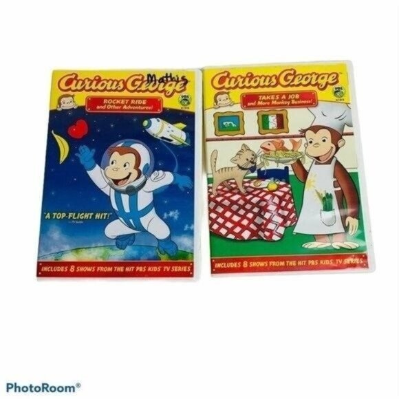 Curious George DVDs Lot Of 2 Rocket Ride And Takes A Job Both Include 8 Shows - Picture 1 of 5